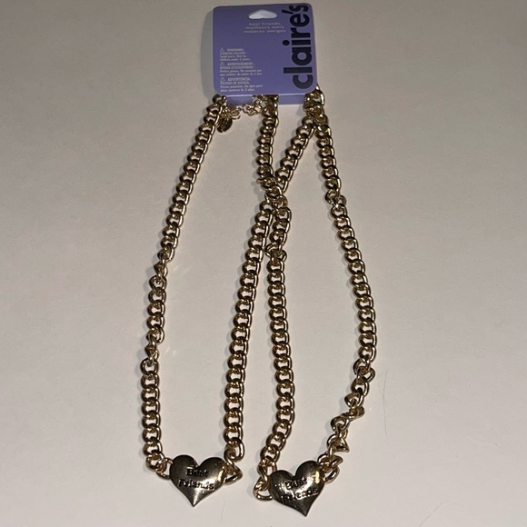 Claire’s Best Friends Set of 2 Thick Gold Tone Chain Necklace - Picture 2 of 2